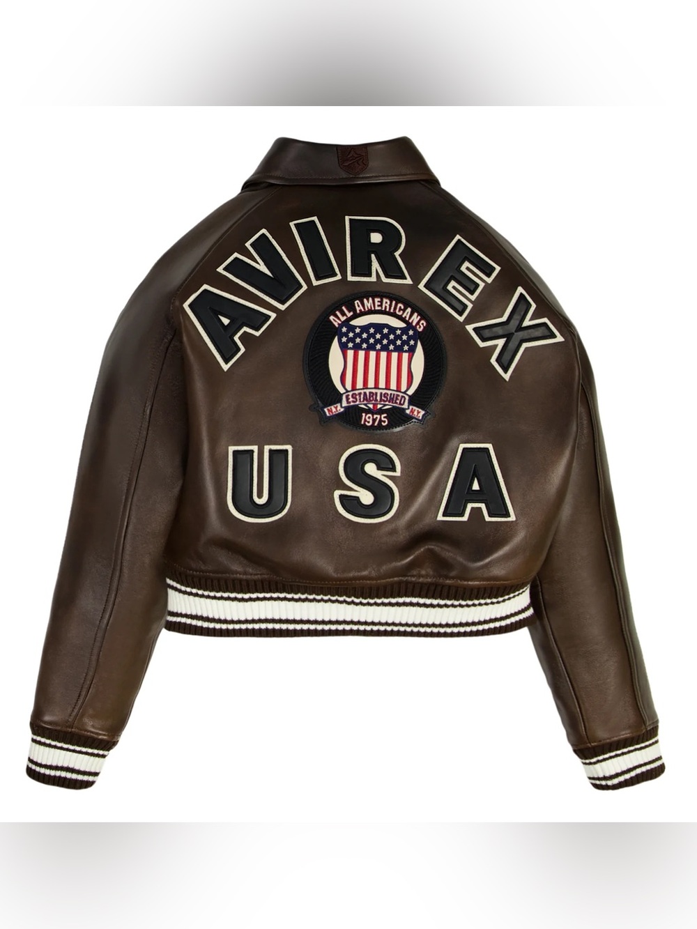 NWT Avirex Cropped Icon Jacket in Vintage Brown